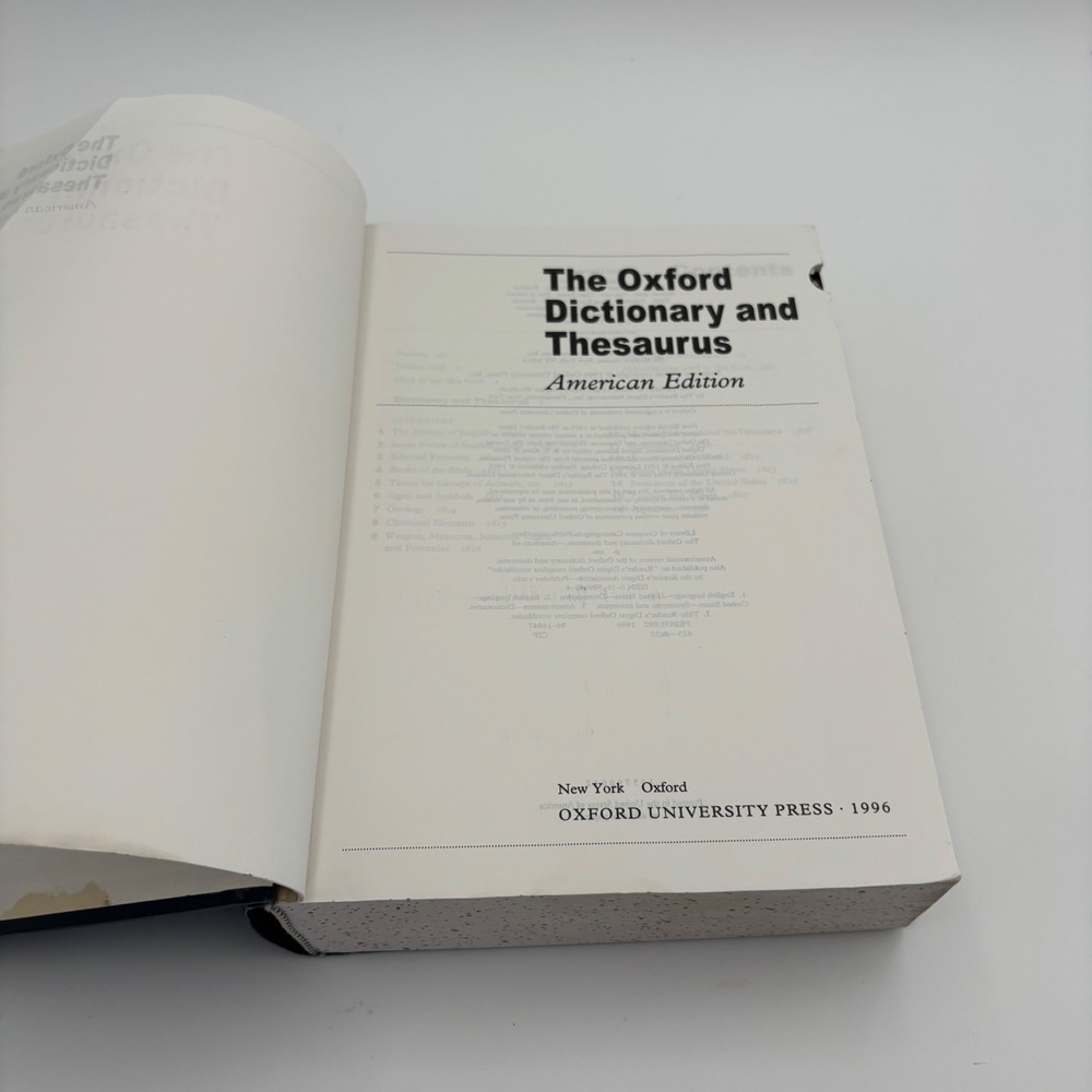 Oxford Dictionary & Thesaurus American Edition 1996 Black Hardcover Thumb-Index - Picture 7 of 8